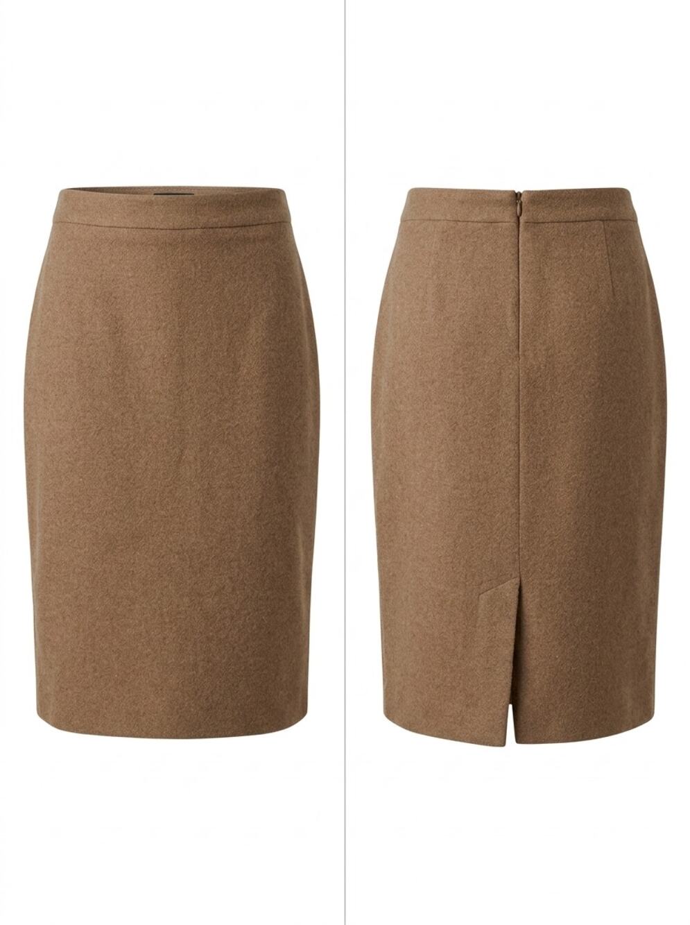 J.Crew Wool Blend Brown Tweed Lined Pencil Knee Length Skirt Women Size 6
